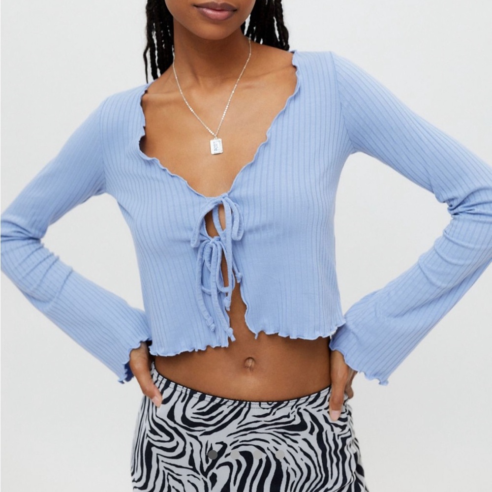 Like New Tie Front Blouse - Picture 1 of 8